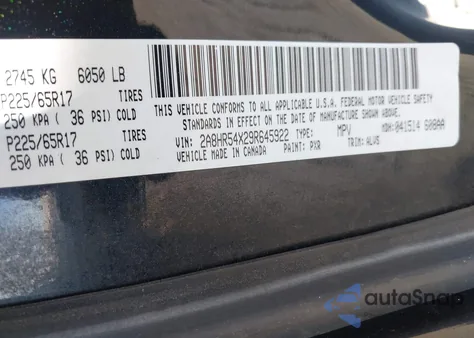 2009 Chrysler Town & Country Touring from USA, damaged, VIN 2A8HR54X29R645922